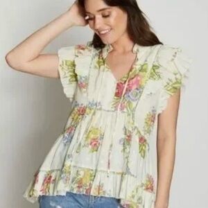 Anthropologie Love The Label Helene top 100% cotton. Size XS EC